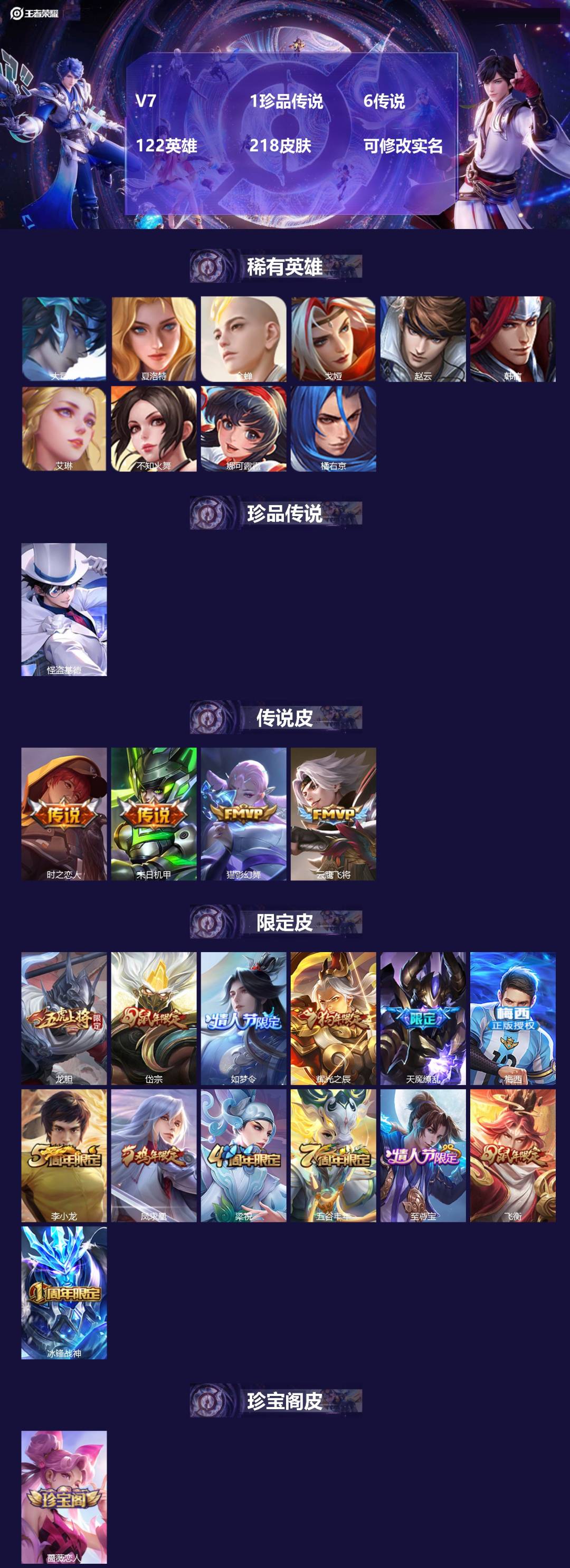 王者荣耀账号苹果QQ122英雄-218皮肤-[]V7 1珍品传说 6传说 122英雄 218皮肤 可修改实名 
【稀有英