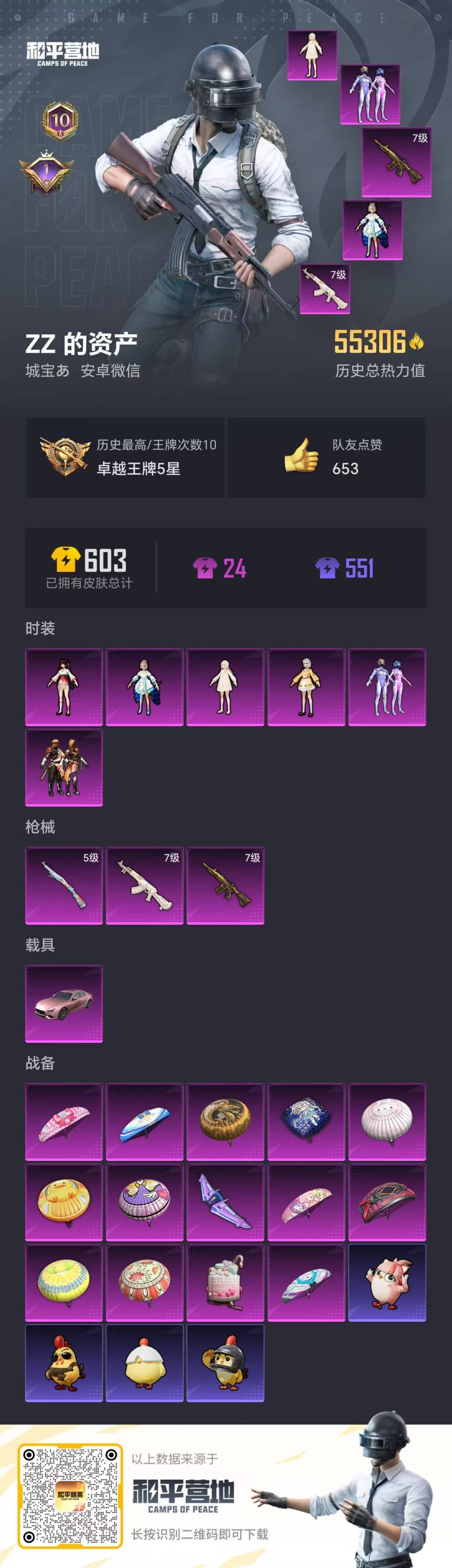 和平精英账号安卓微信1载具-108套装-151枪皮-[]6粉装 3特效枪 1载具 10印记 可二次 可修改实名 
【热门