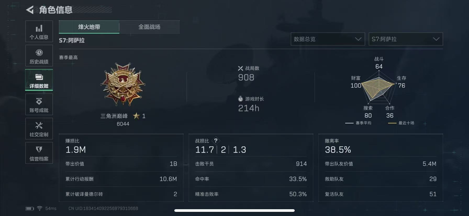 SJZCMW389074三角洲行动账号详情图3