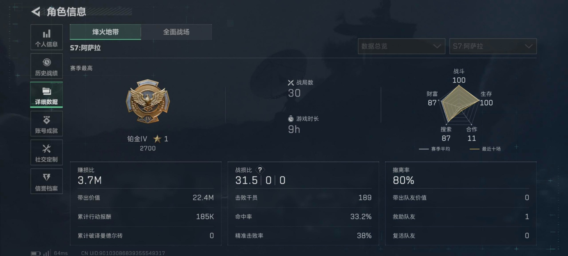 SJZCMW389226三角洲行动账号详情图9