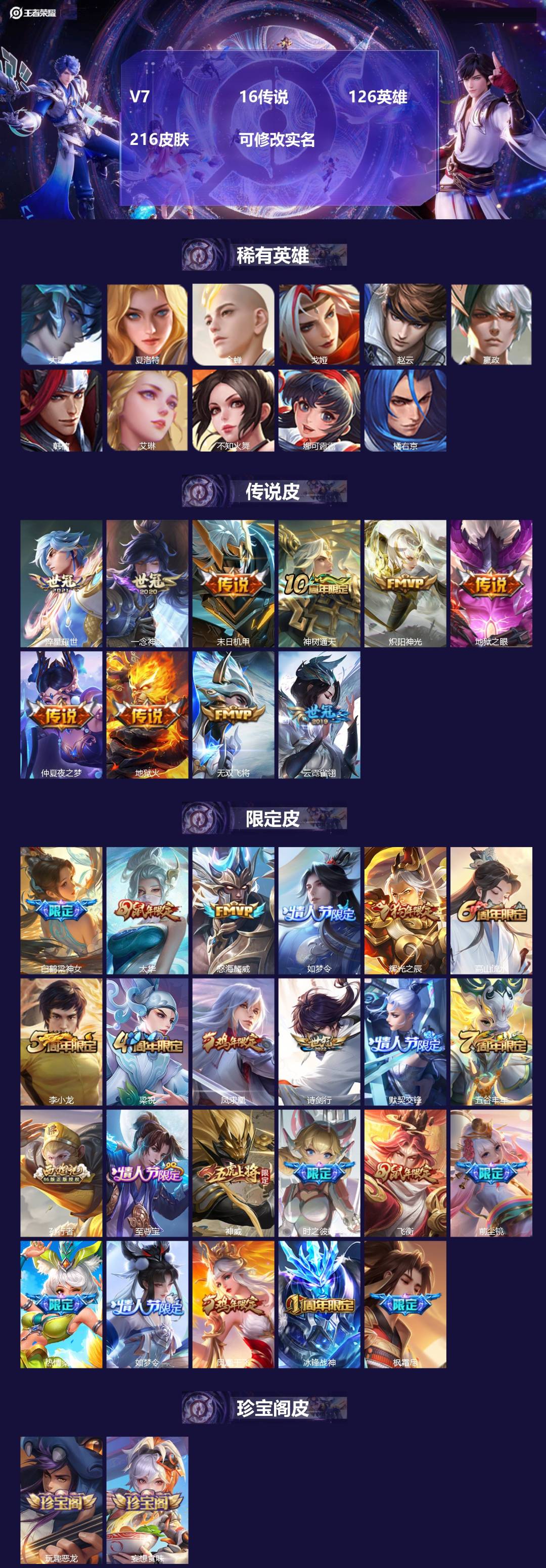 王者荣耀账号苹果QQ126英雄-216皮肤-[]V7 16传说 126英雄 216皮肤 可修改实名 
【英雄全皮】:娜可