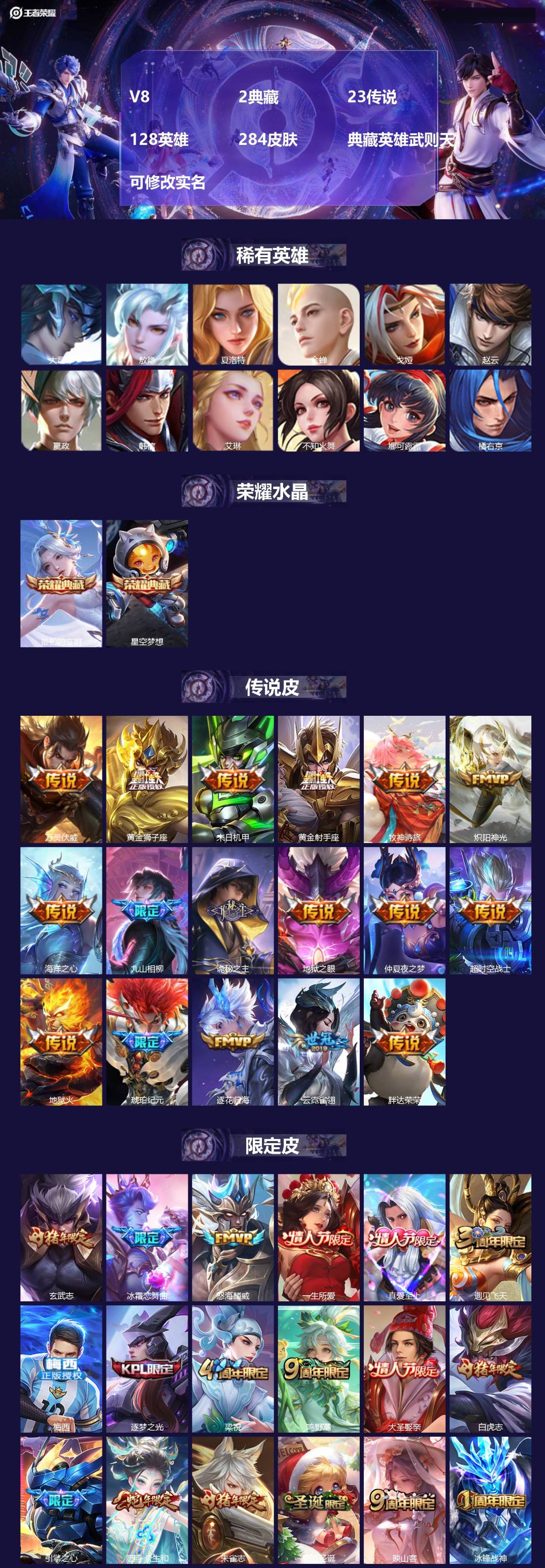 王者荣耀账号安卓QQ128英雄-284皮肤-[]V8 2典藏 23传说 128英雄 284皮肤 典藏英雄武则天 可修改实