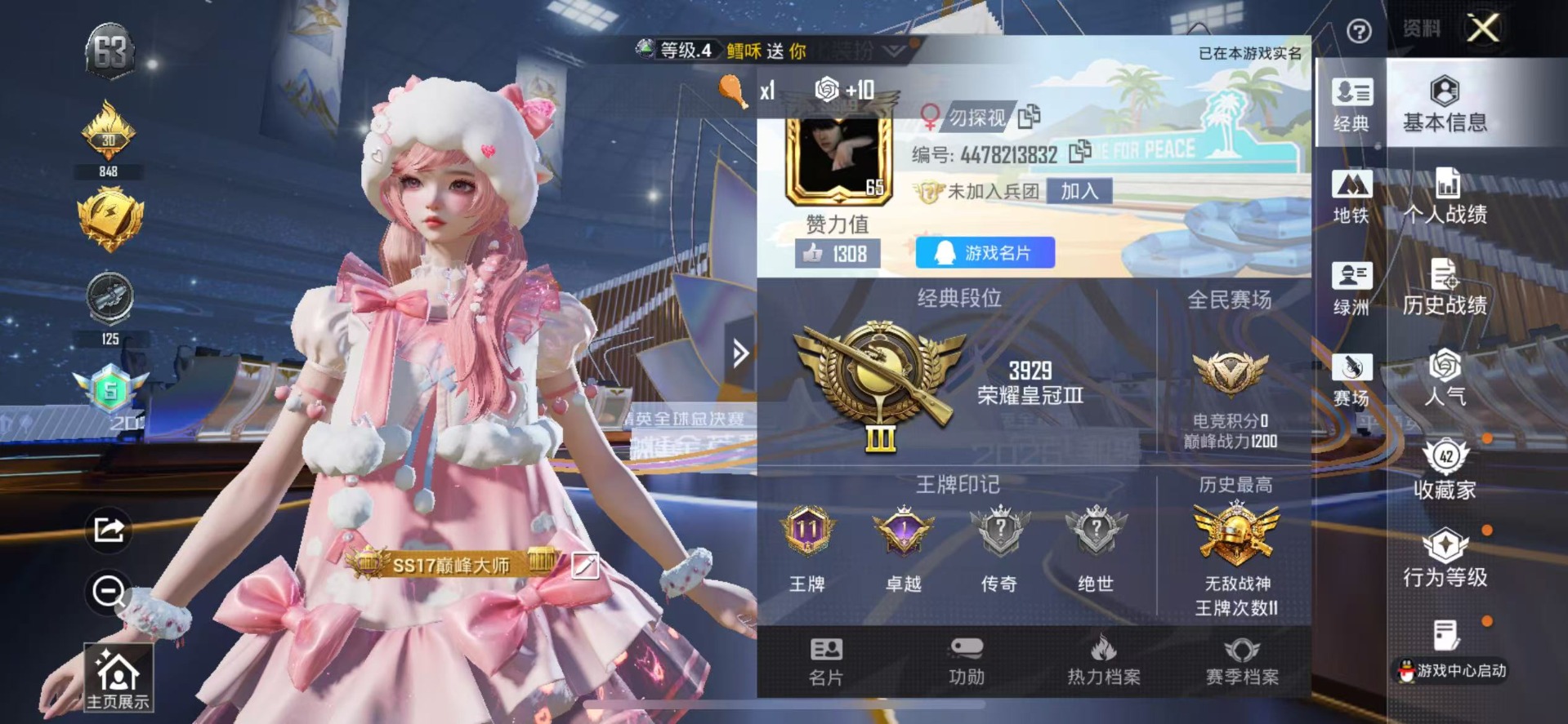 和平精英账号苹果QQ0载具-85套装-103枪皮-[]2粉装 2特效枪 11印记 可二次 可修改实名 
【热门装扮】:羊