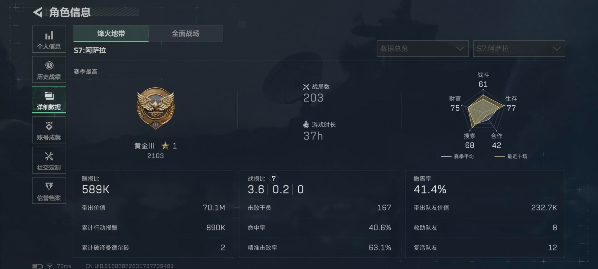 SJZCMW3100325三角洲行动账号详情图5