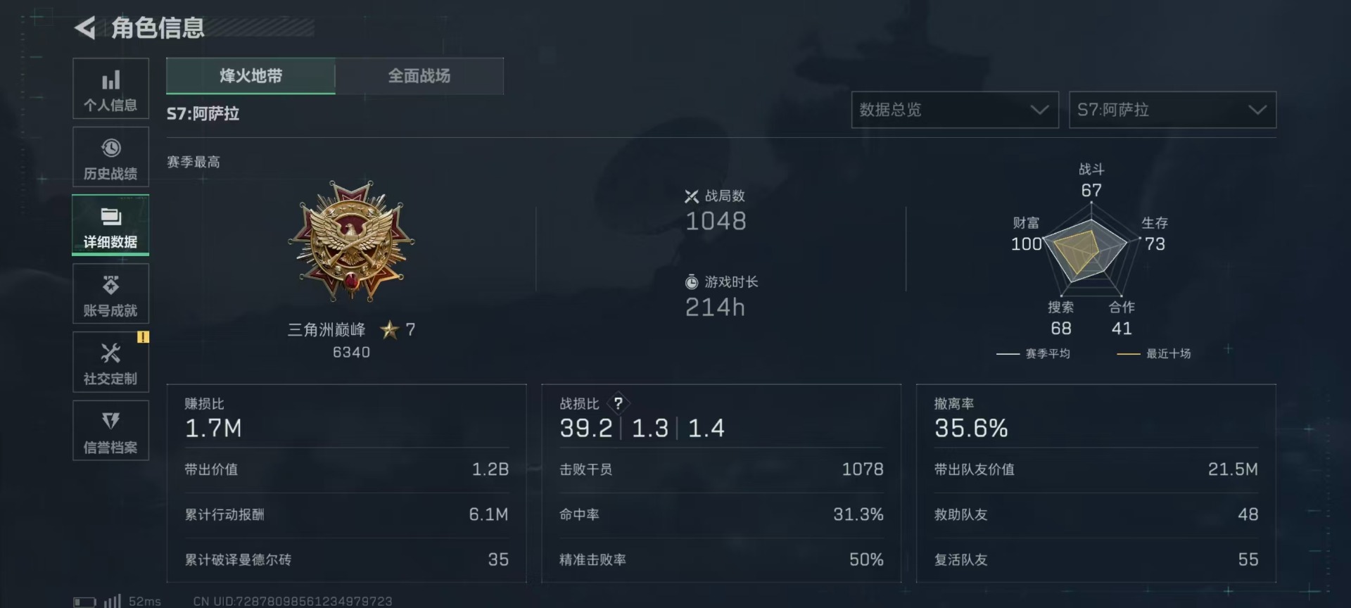 SJZCMW3100387三角洲行动账号详情图4