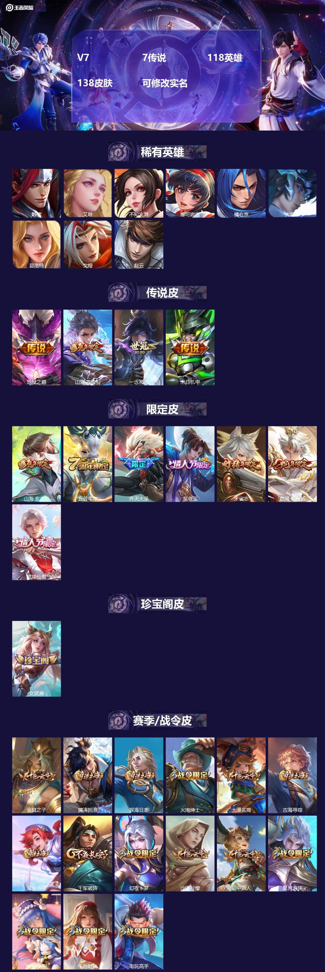 王者荣耀账号苹果QQ118英雄-138皮肤-[]V7 7传说 118英雄 138皮肤 可修改实名 
【英雄全皮】:蒙恬全