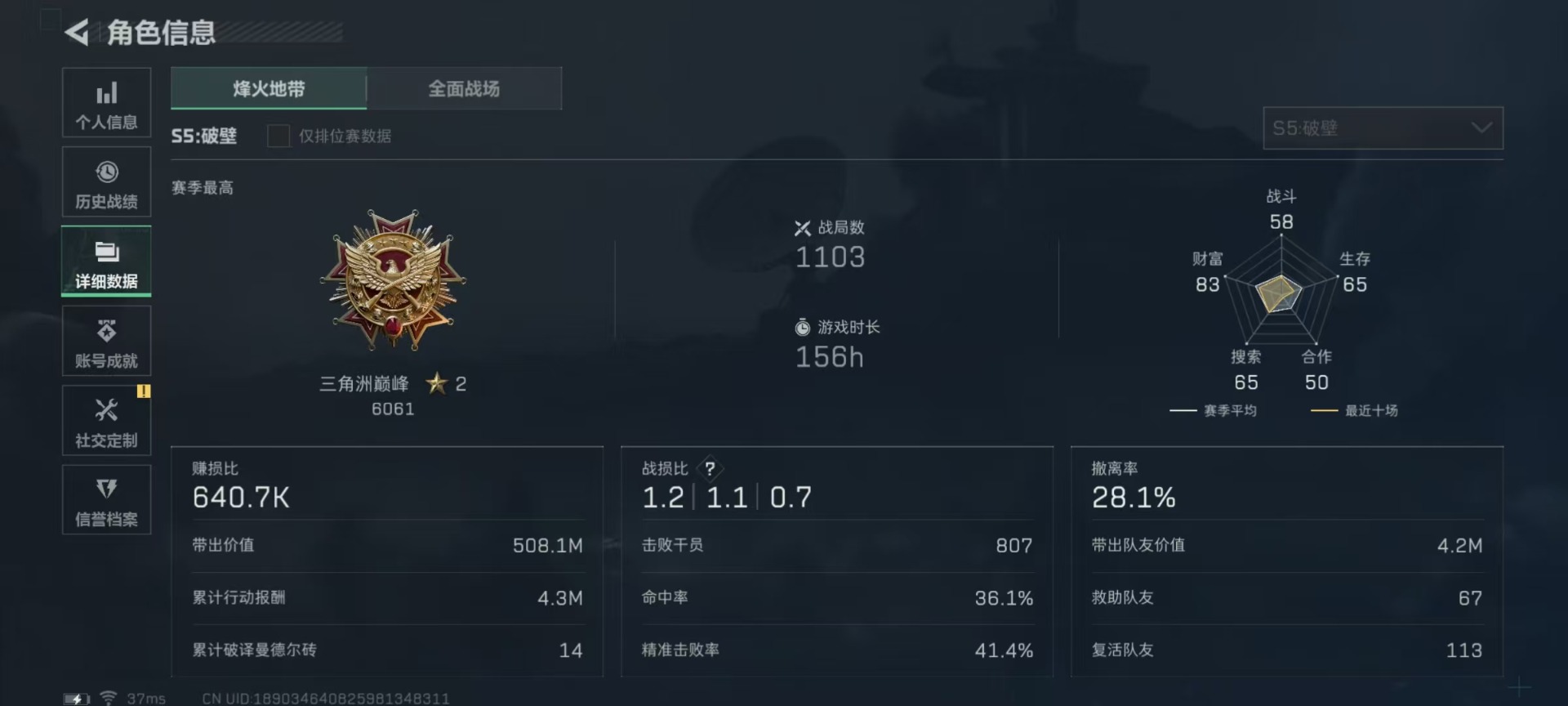 SJZQM3100736三角洲行动账号详情图17