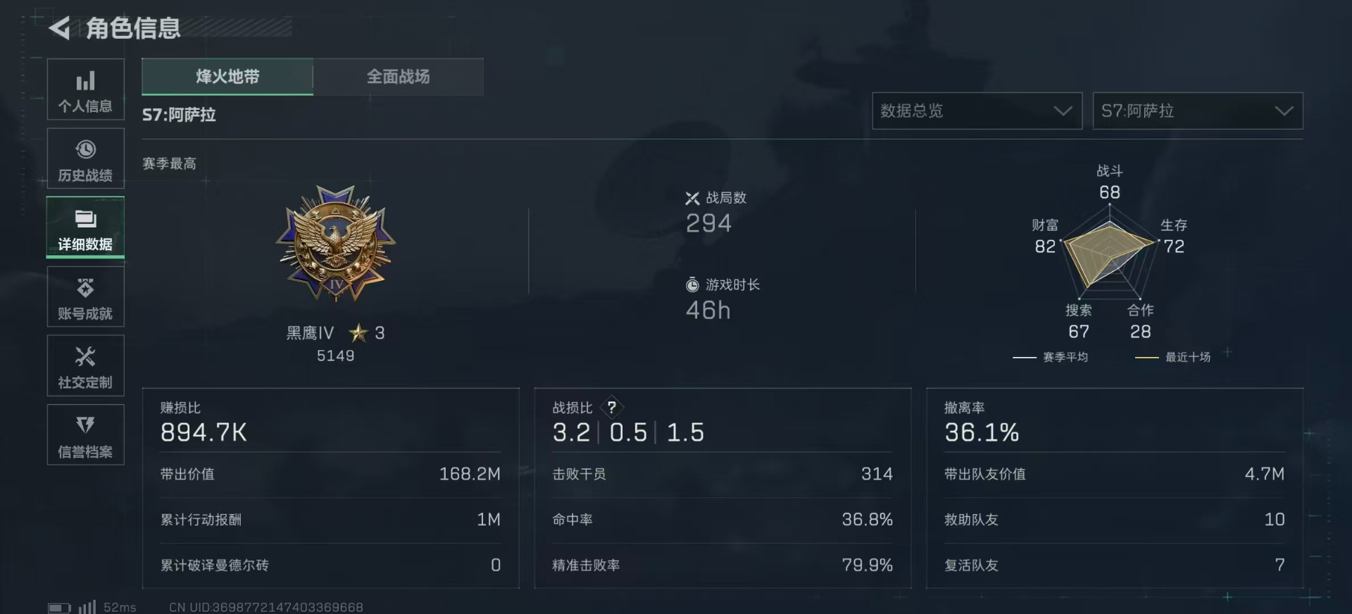 SJZCMW3101907三角洲行动账号详情图4