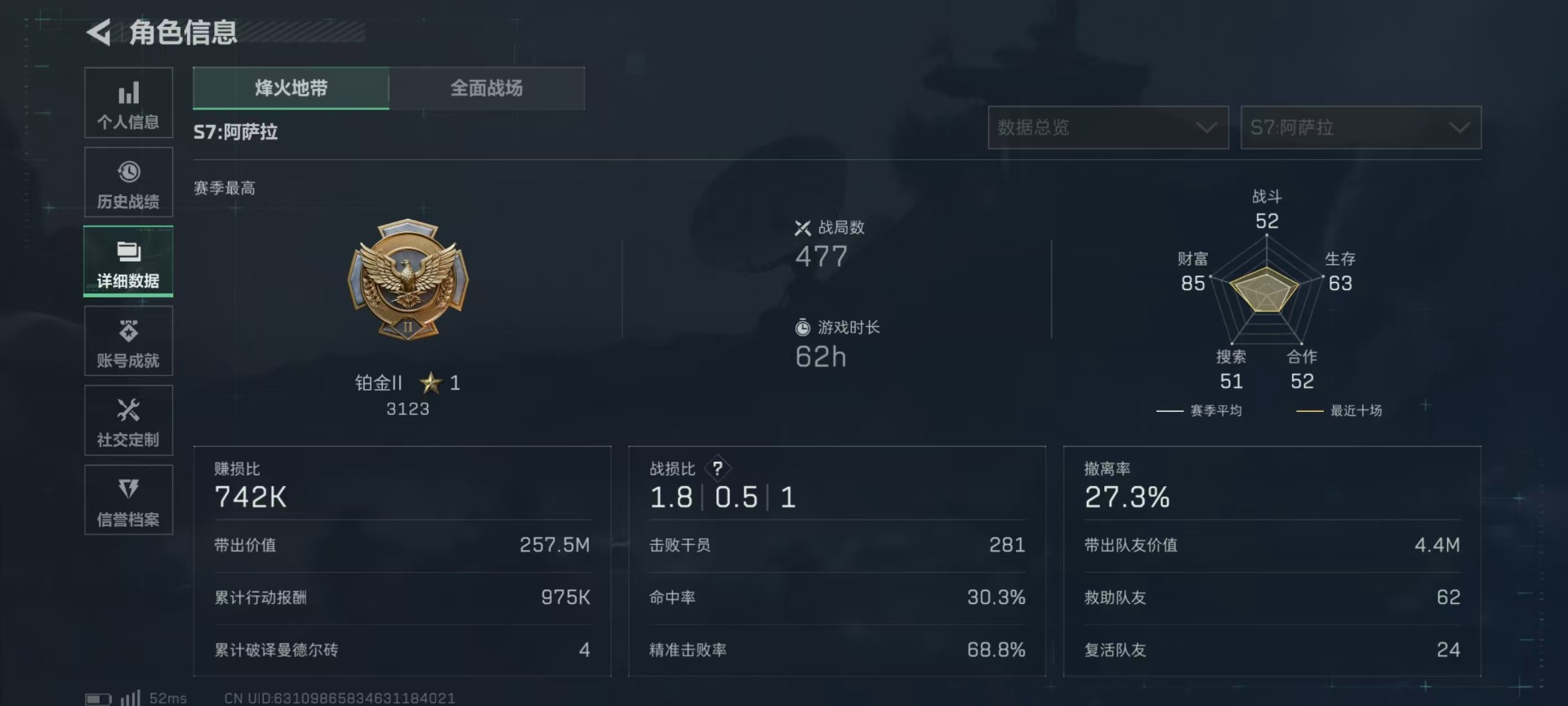 SJZCMW3101917三角洲行动账号详情图4