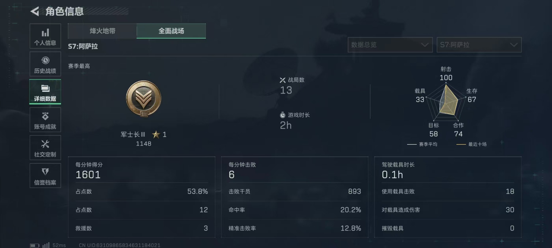 SJZCMW3101917三角洲行动账号详情图5