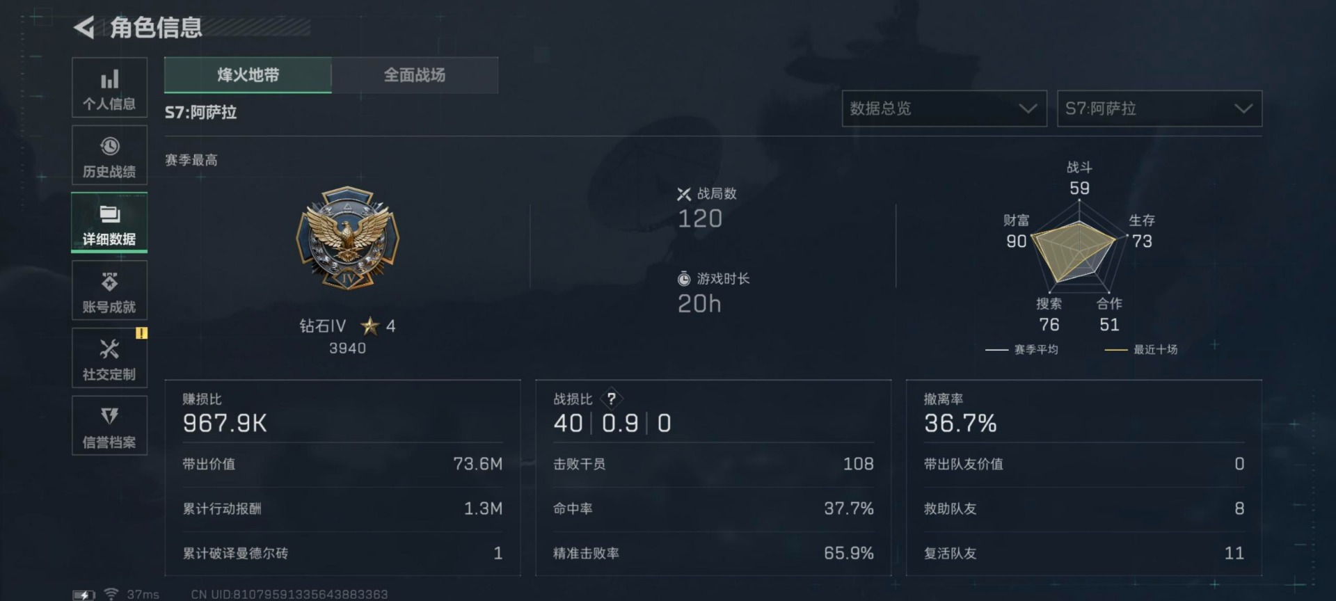 SJZCMW3102840三角洲行动账号详情图4