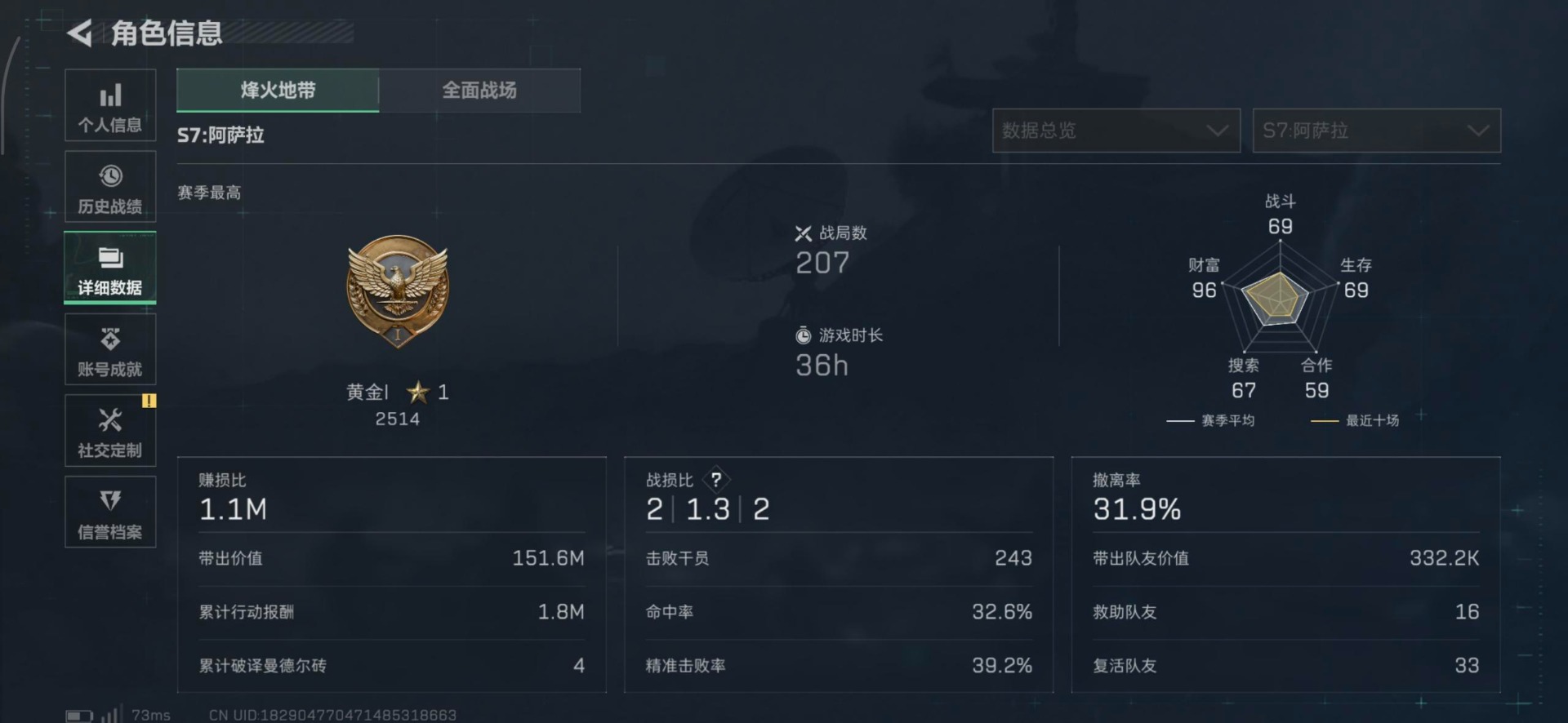 SJZCMW3103011三角洲行动账号详情图9