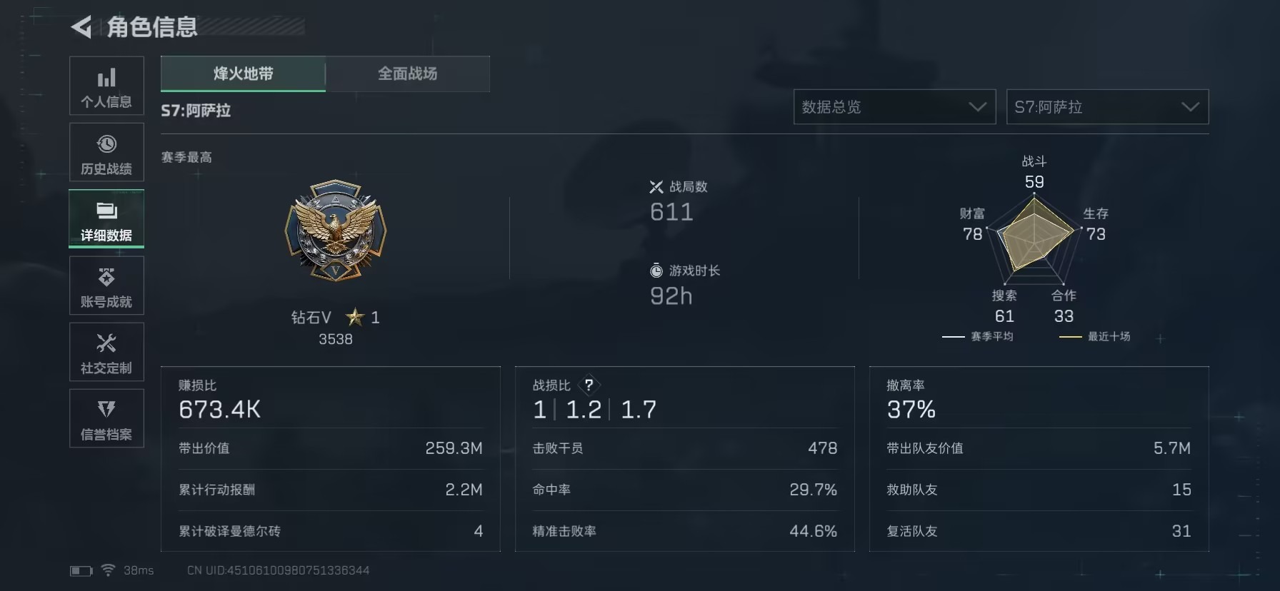 SJZCMW3103014三角洲行动账号详情图15