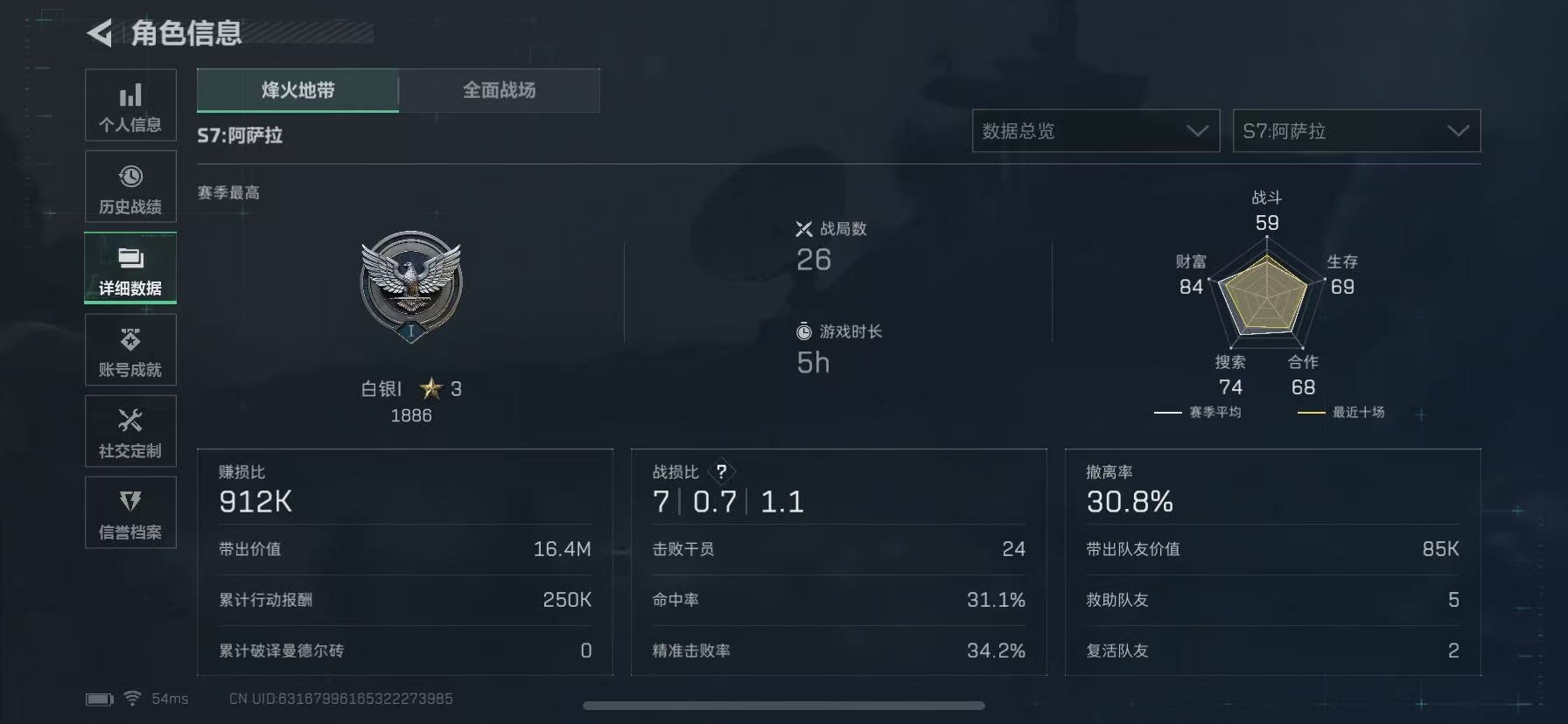 SJZCMW3103756三角洲行动账号详情图3