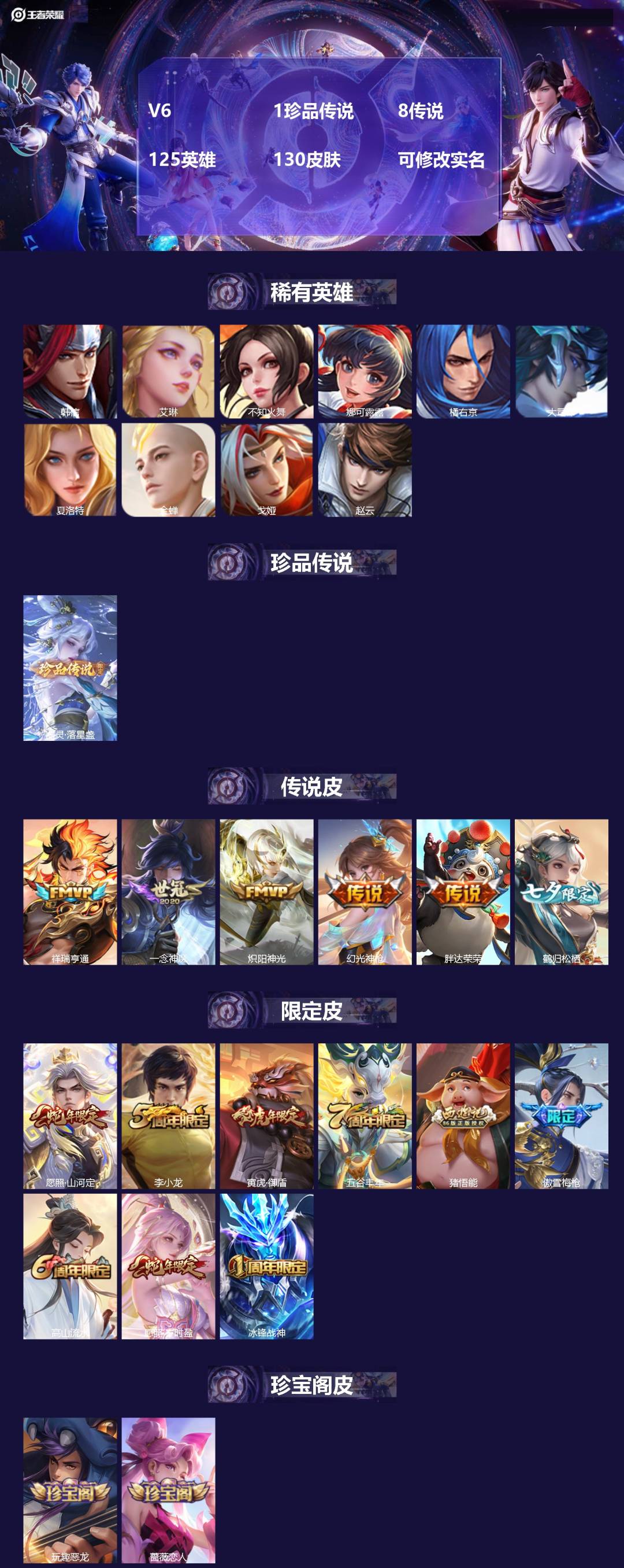 王者荣耀账号安卓QQ125英雄-130皮肤-[]V6 1珍品传说 8传说 125英雄 130皮肤 可修改实名 
【稀有英