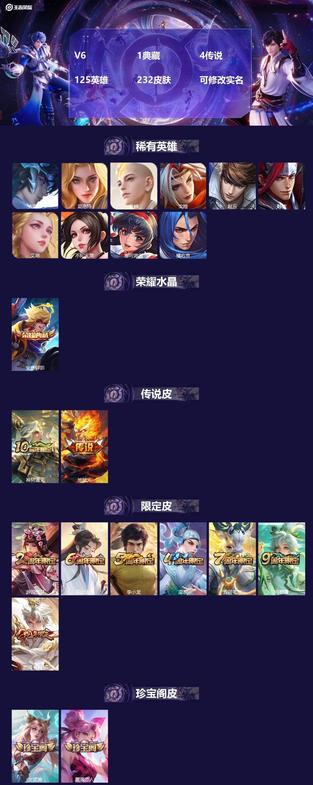 王者荣耀账号安卓QQ[15145991]V6 1典藏 4传说 125英雄 232皮肤 可修改实名 
【英雄全皮】:孙权全