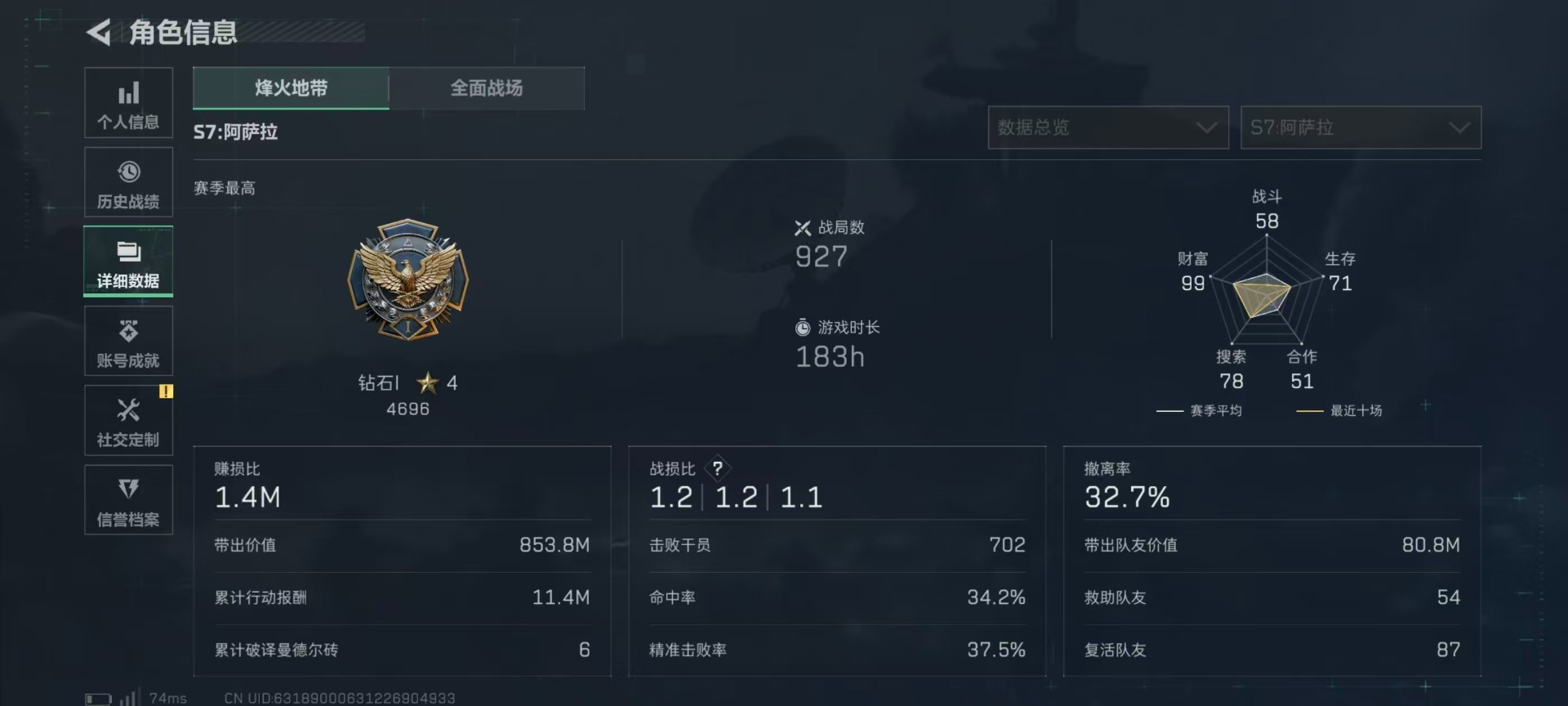 SJZCMW42252三角洲行动账号详情图4