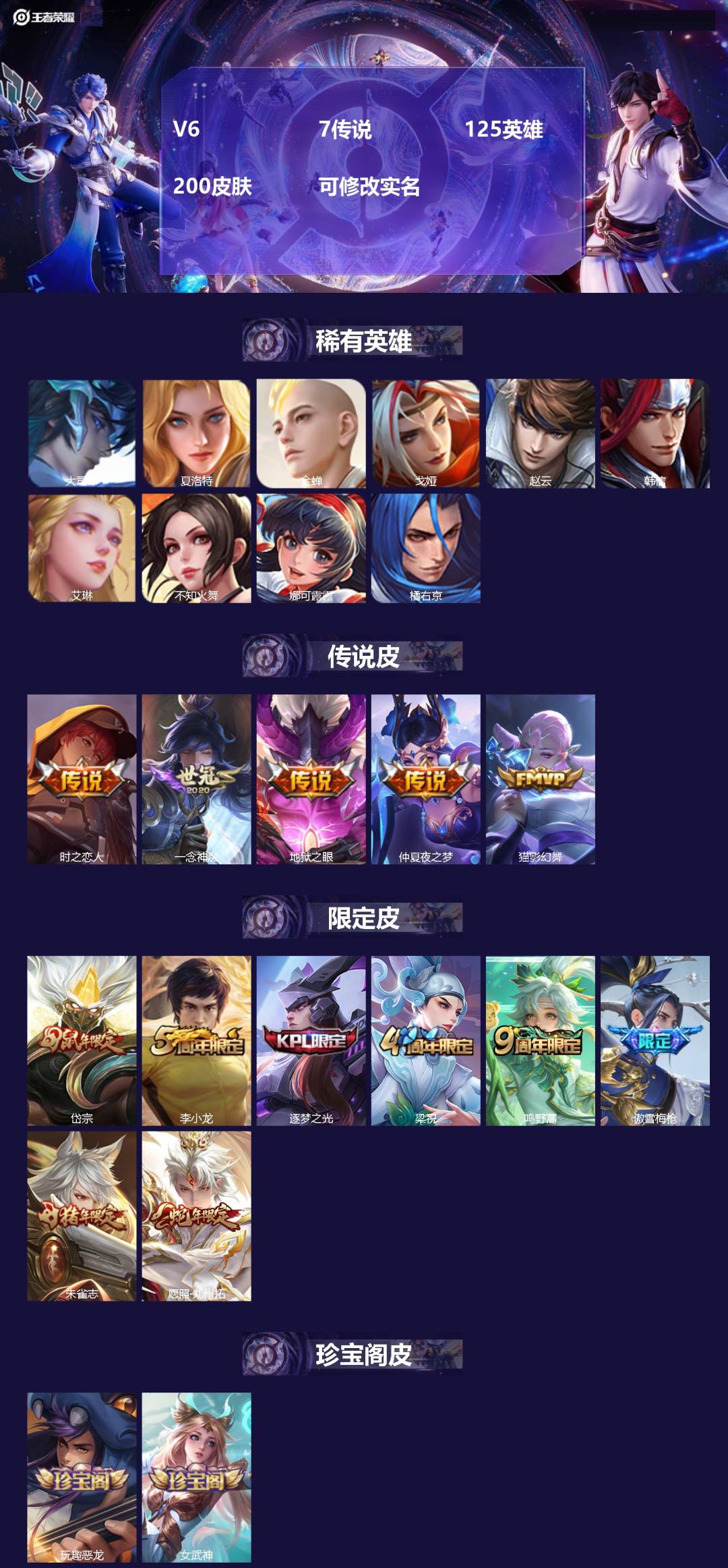 王者荣耀账号安卓QQ[15297287]V6 7传说 125英雄 200皮肤 可修改实名 
【稀有英雄】大司命,韩信(韩