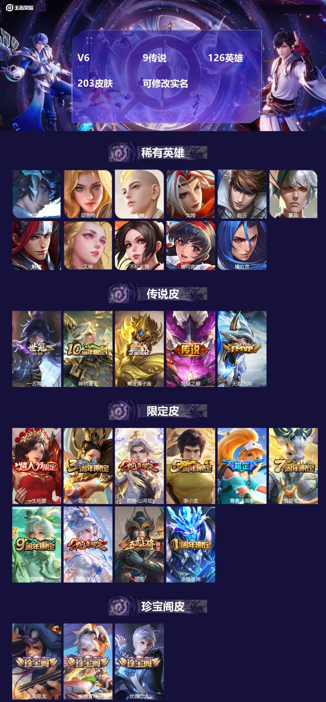 王者荣耀账号安卓QQ[15328659]V6 9传说 126英雄 203皮肤 可修改实名 
【英雄全皮】:司空震全皮,蚩