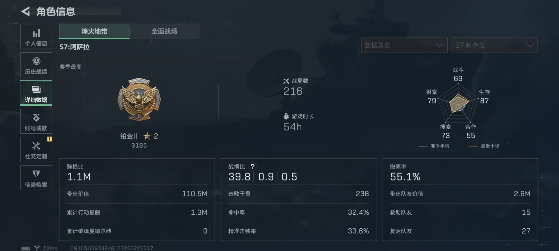 SJZQM44666三角洲行动账号详情图5