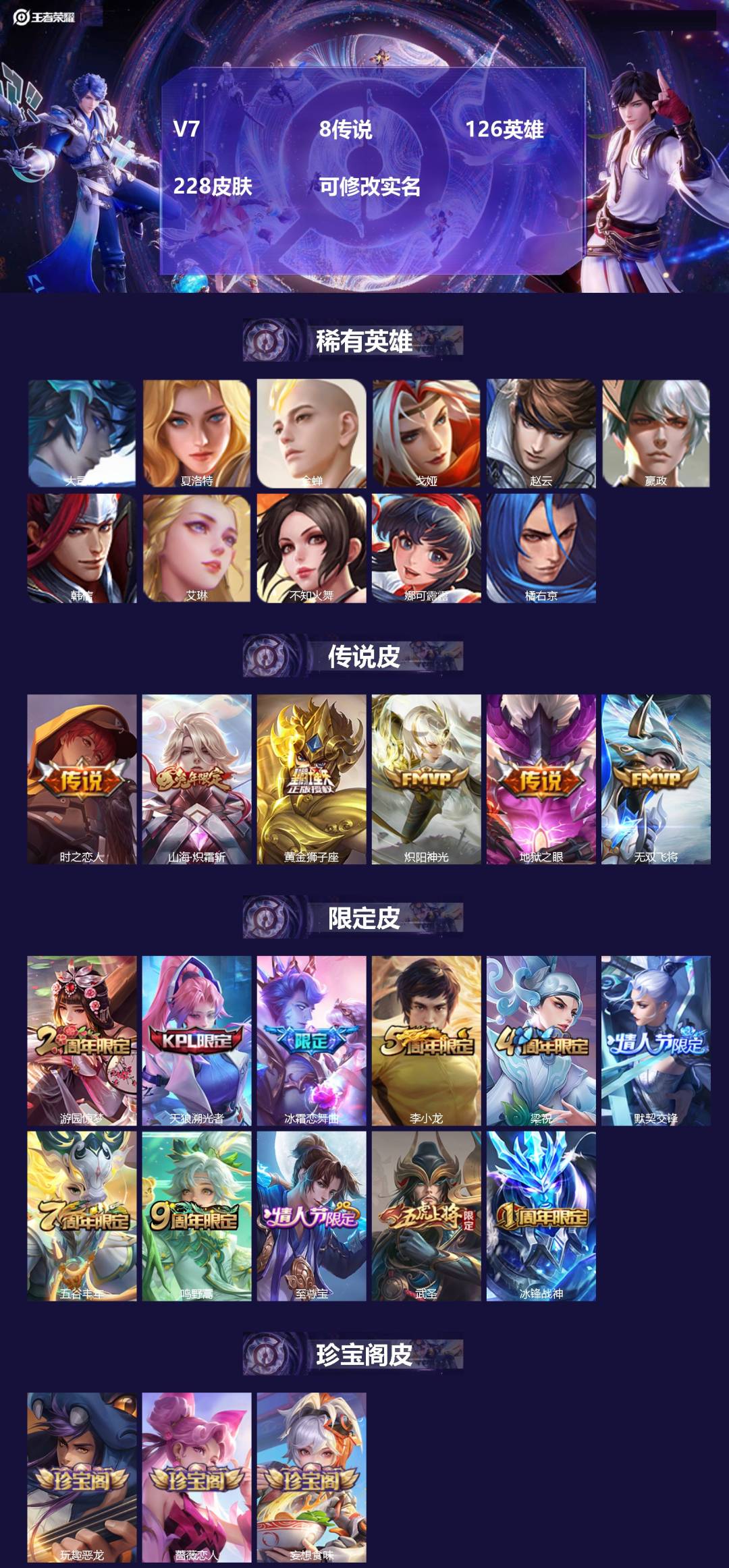 王者荣耀账号安卓QQ126英雄-228皮肤-[]V7 8传说 126英雄 228皮肤 可修改实名 
【英雄全皮】影全皮
