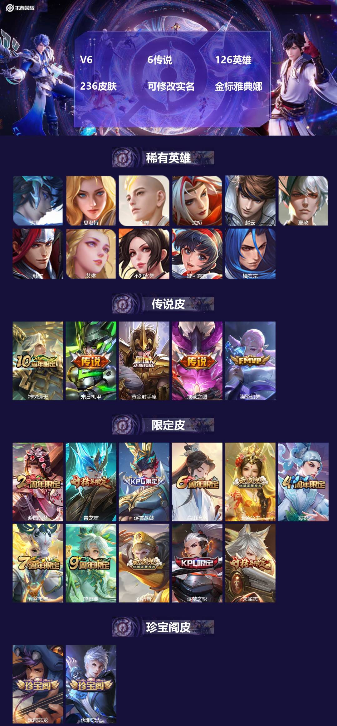 王者荣耀账号苹果QQ126英雄-236皮肤-[]V6 6传说 126英雄 236皮肤 可修改实名 金标雅典娜
【英雄全皮