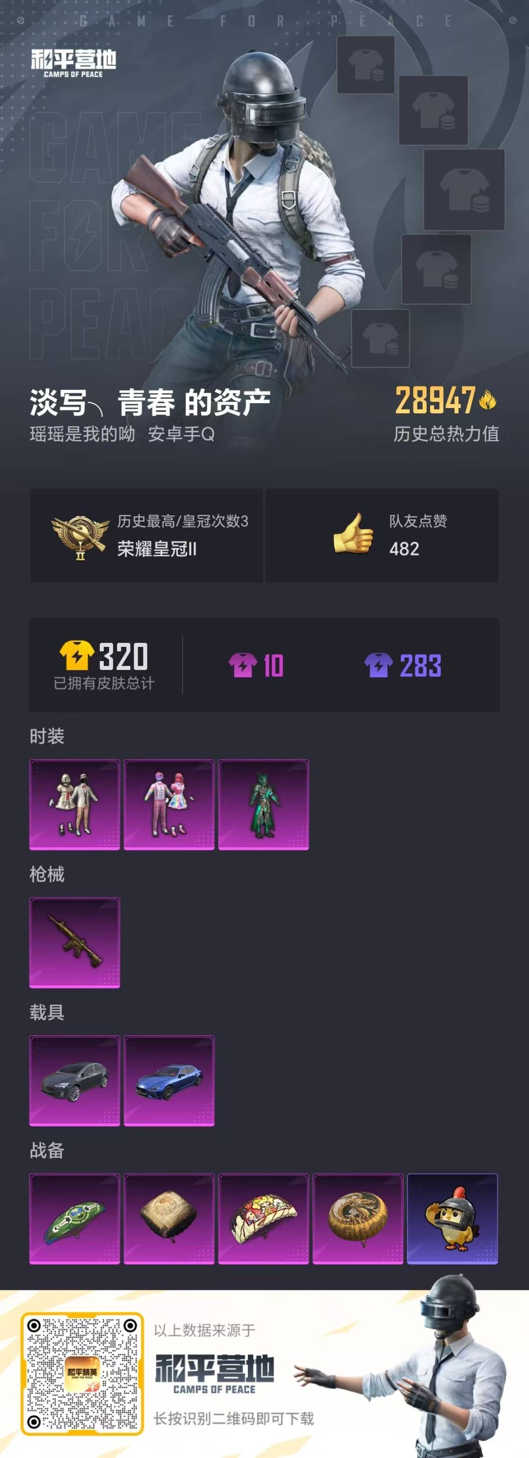 和平精英账号安卓QQ2载具-81套装-68枪皮-[]3粉装 1特效枪 2载具 可二次 
【热门装扮】木曜青龙,天使彩虹糖