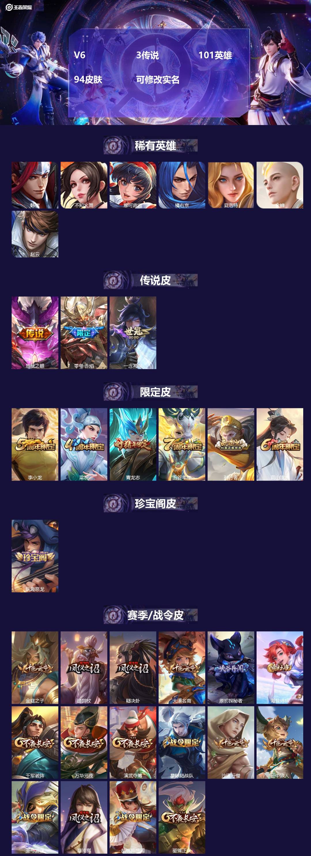 王者荣耀账号安卓QQ101英雄-94皮肤-[]V6 3传说 101英雄 94皮肤 可修改实名 
【稀有英雄】韩信(韩跳跳