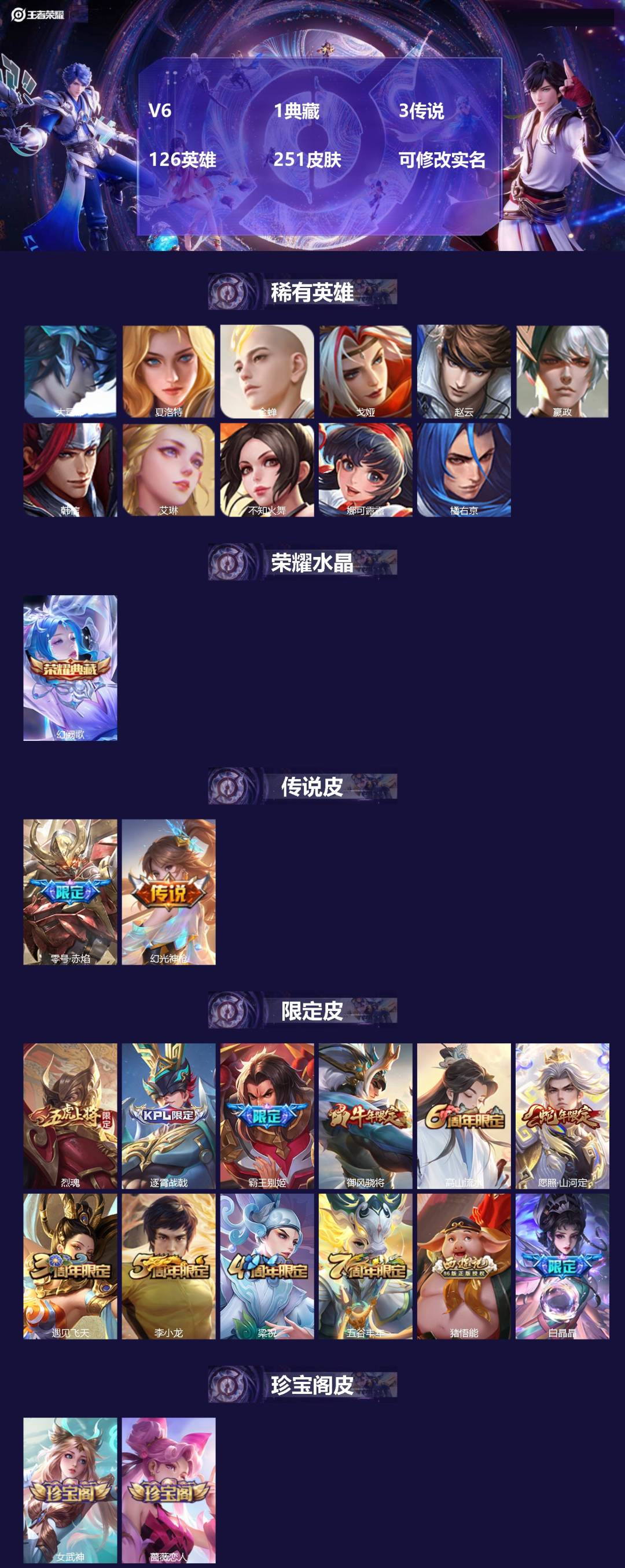 王者荣耀账号安卓QQ[15568909]V6 1典藏 3传说 126英雄 251皮肤 可修改实名 
【英雄全皮】猪八戒全