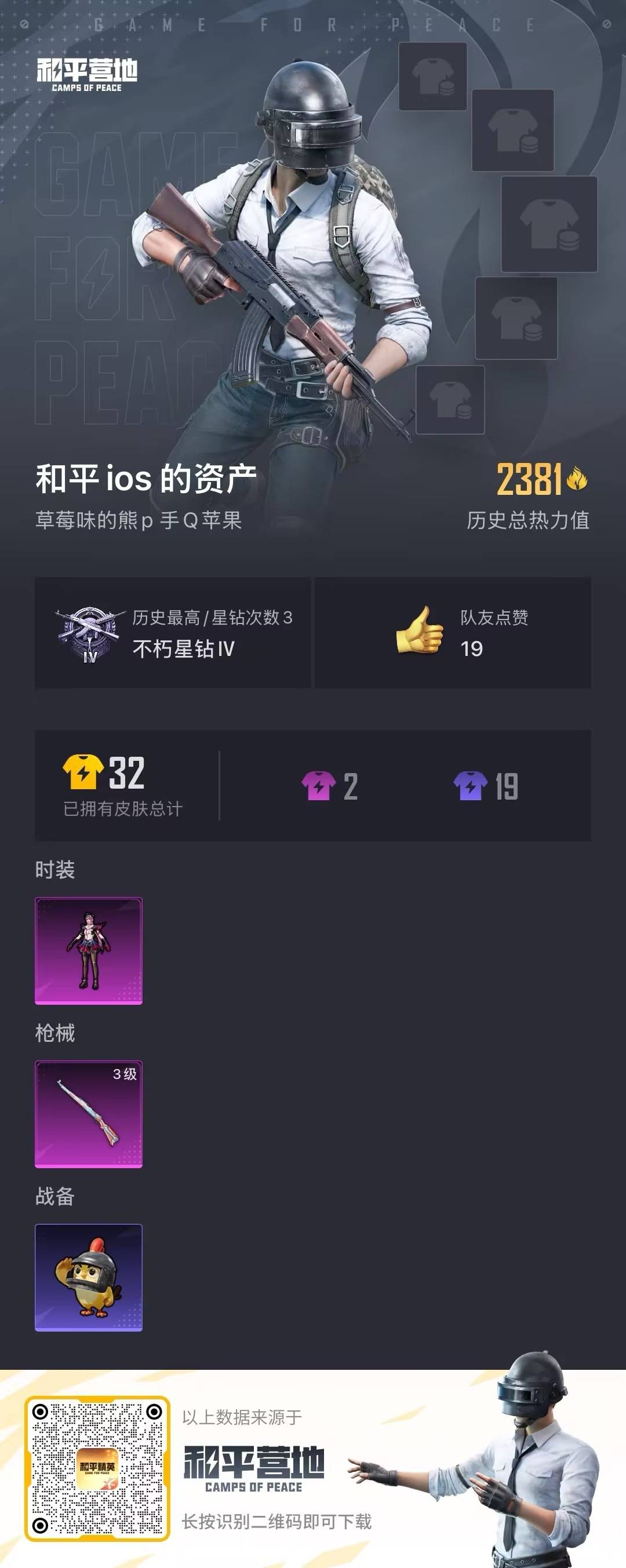 和平精英账号苹果QQ0载具-8套装-6枪皮-[]1粉装 1特效枪 可二次 可修改实名 安卓封号十年
【稀有枪皮】Kar9