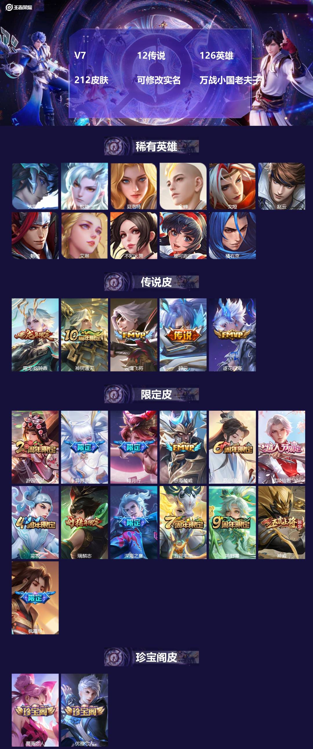 王者荣耀账号苹果QQ[15683320]V7 12传说 126英雄 212皮肤 可修改实名 万战小国老夫子
【英雄全皮】