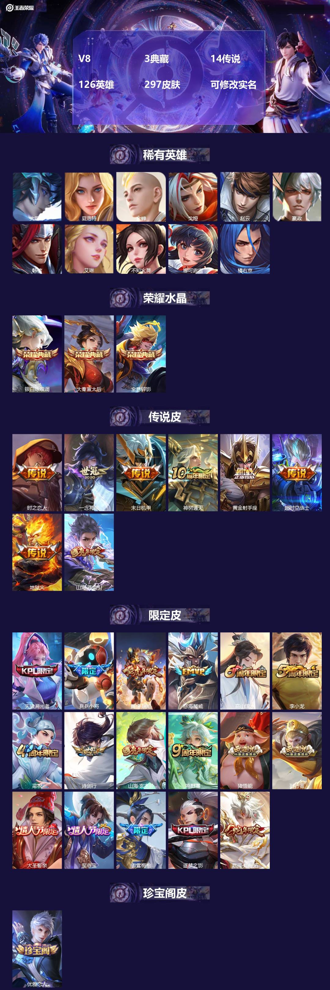 王者荣耀账号安卓VX[15751216]V8 3典藏 14传说 126英雄 297皮肤 可修改实名 
【英雄全皮】狂铁全