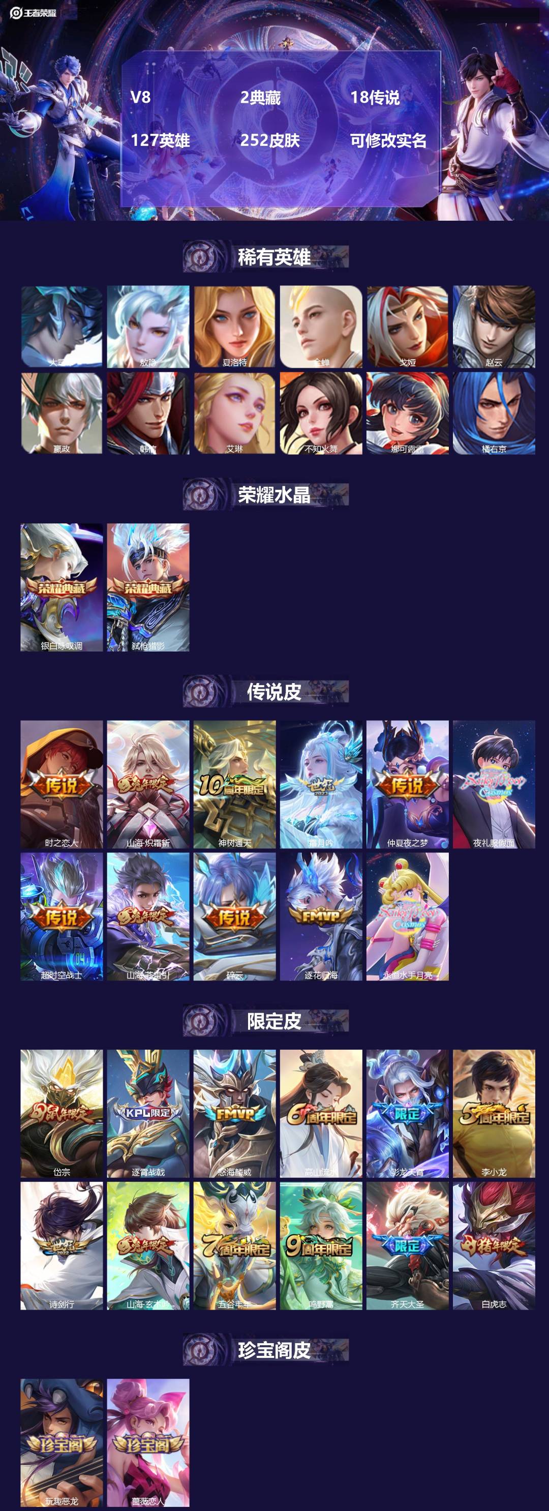 王者荣耀账号安卓QQ[15870303]V8 2典藏 18传说 127英雄 252皮肤 可修改实名 
【英雄全皮】敖隐全