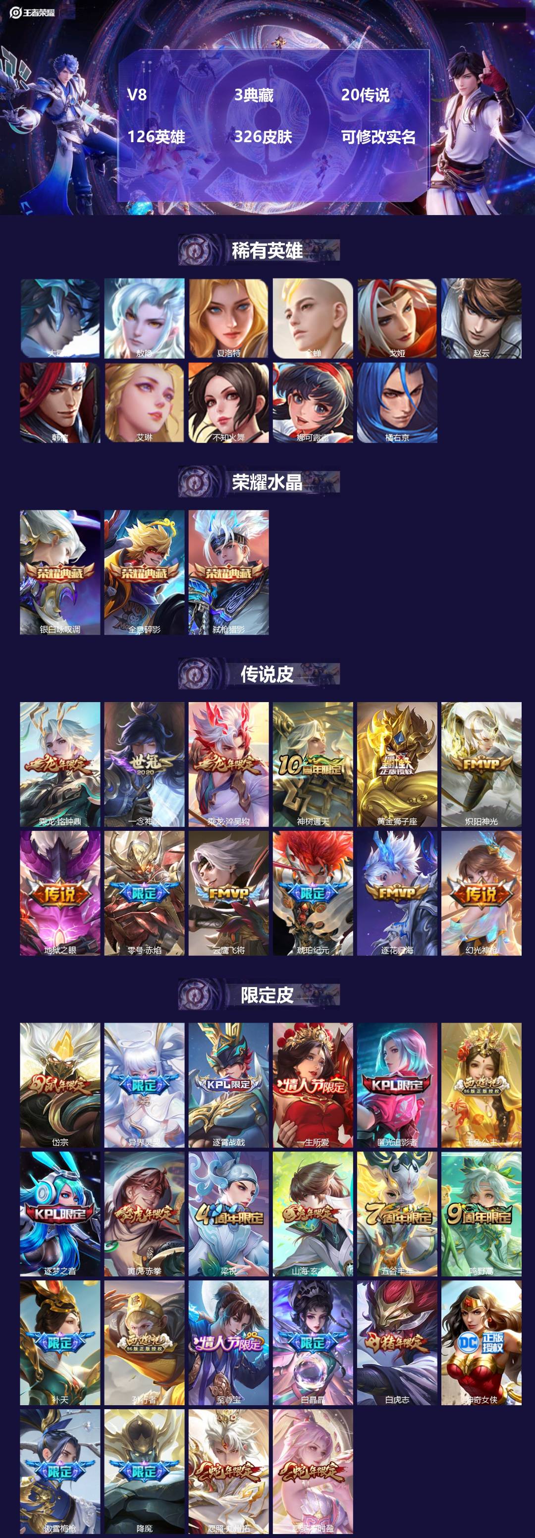 王者荣耀账号安卓QQ126英雄-326皮肤-[]V8 3典藏 20传说 126英雄 326皮肤 可修改实名 
【英雄全皮