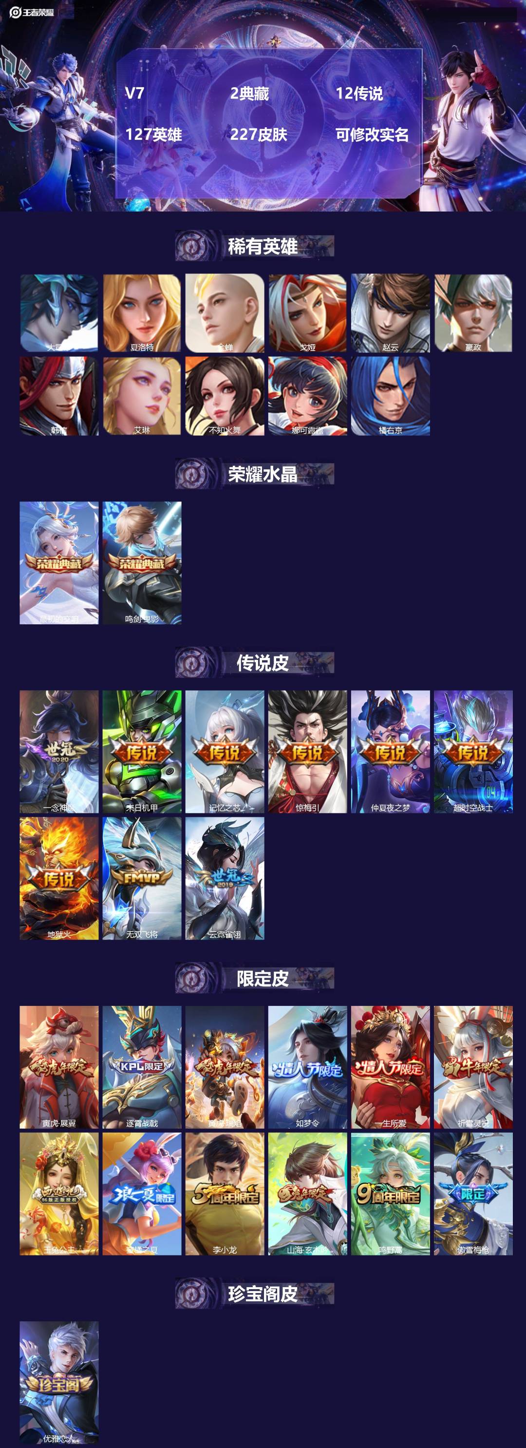 王者荣耀账号苹果QQV7 2典藏 12传说 127英雄 227皮肤 可修改实名 
【英雄全皮】蒙恬全皮,蚩奼全皮,戈娅全