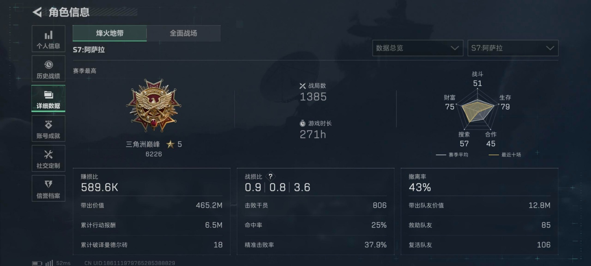 SJZQM426011三角洲行动账号详情图17