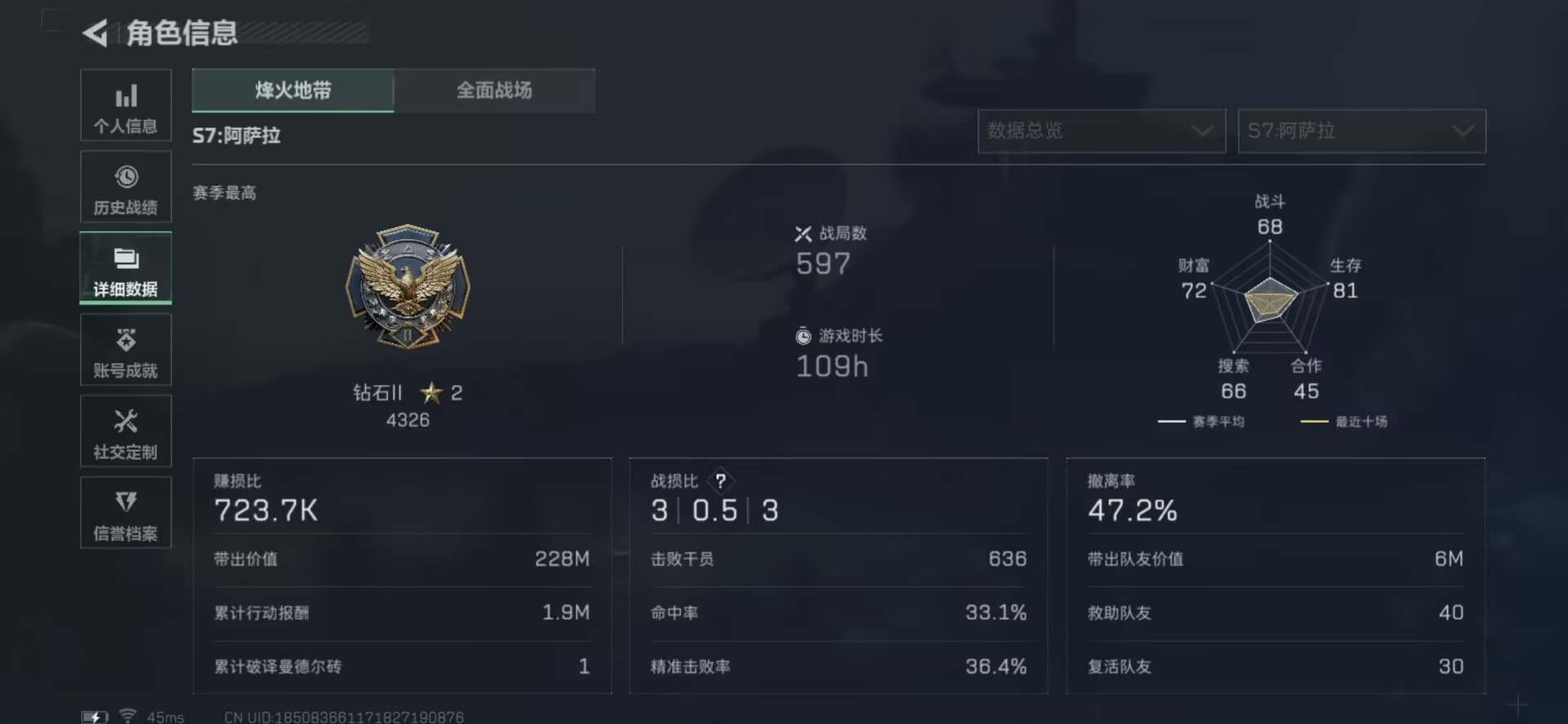 SJZQM426111三角洲行动账号详情图9