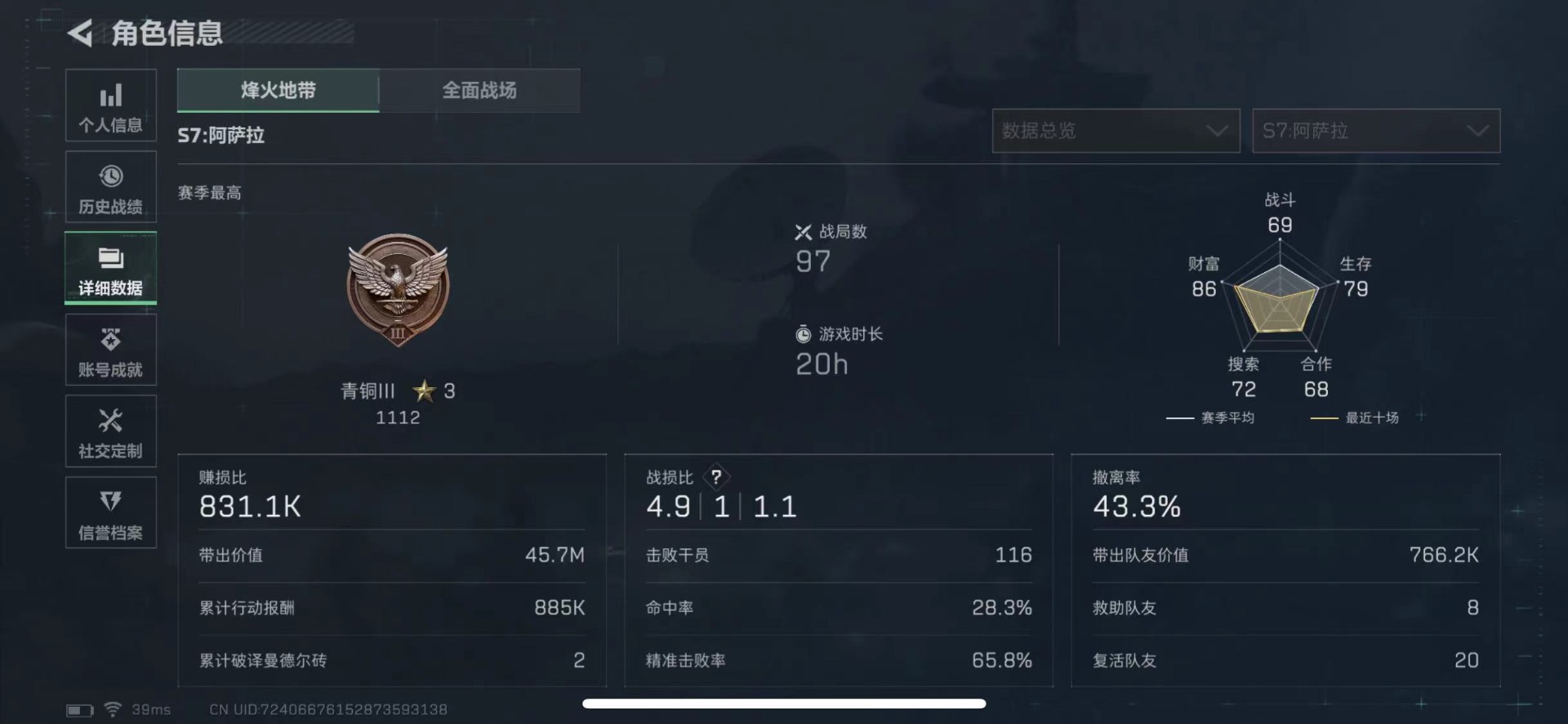 SJZCMW427744三角洲行动账号详情图5 SJZCMW427744三角洲行动账号详情图5