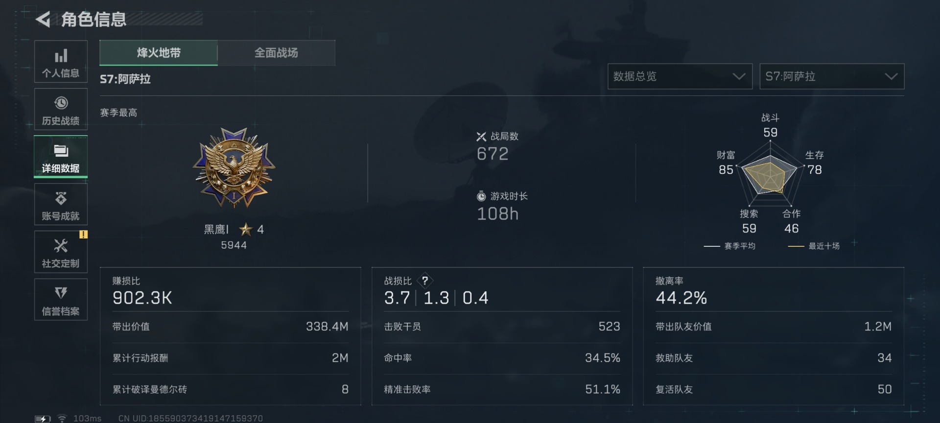 SJZCMW431647三角洲行动账号详情图4