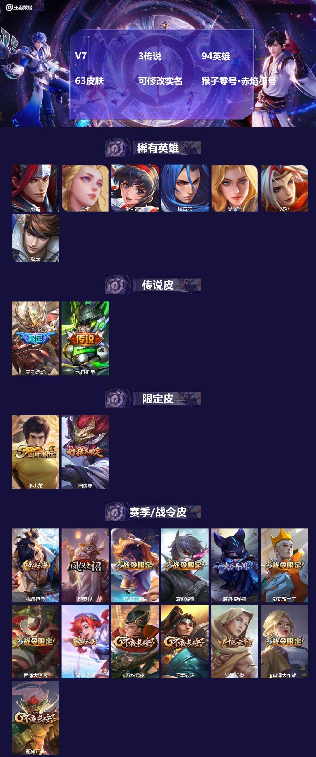 王者荣耀账号苹果VX94英雄-63皮肤-[]V7 3传说 94英雄 63皮肤 可修改实名 猴子零号·赤焰小号
【稀有英雄