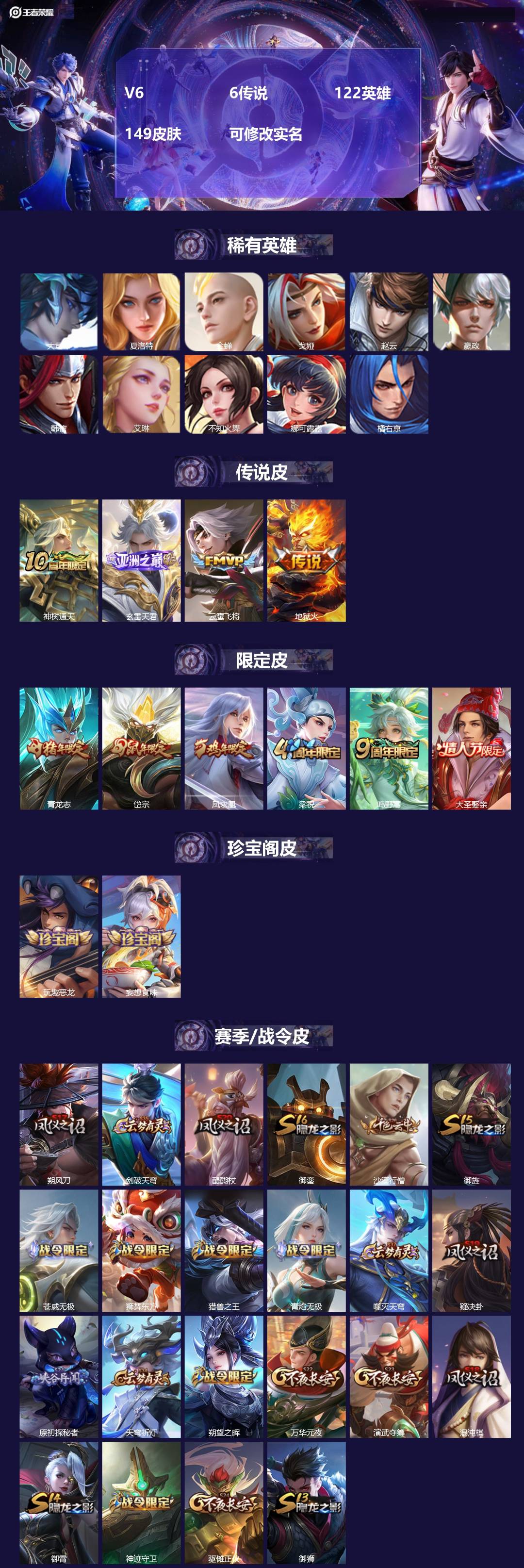 王者荣耀账号安卓QQ122英雄-149皮肤-[]V6 6传说 122英雄 149皮肤 可修改实名 
【英雄全皮】空空儿全