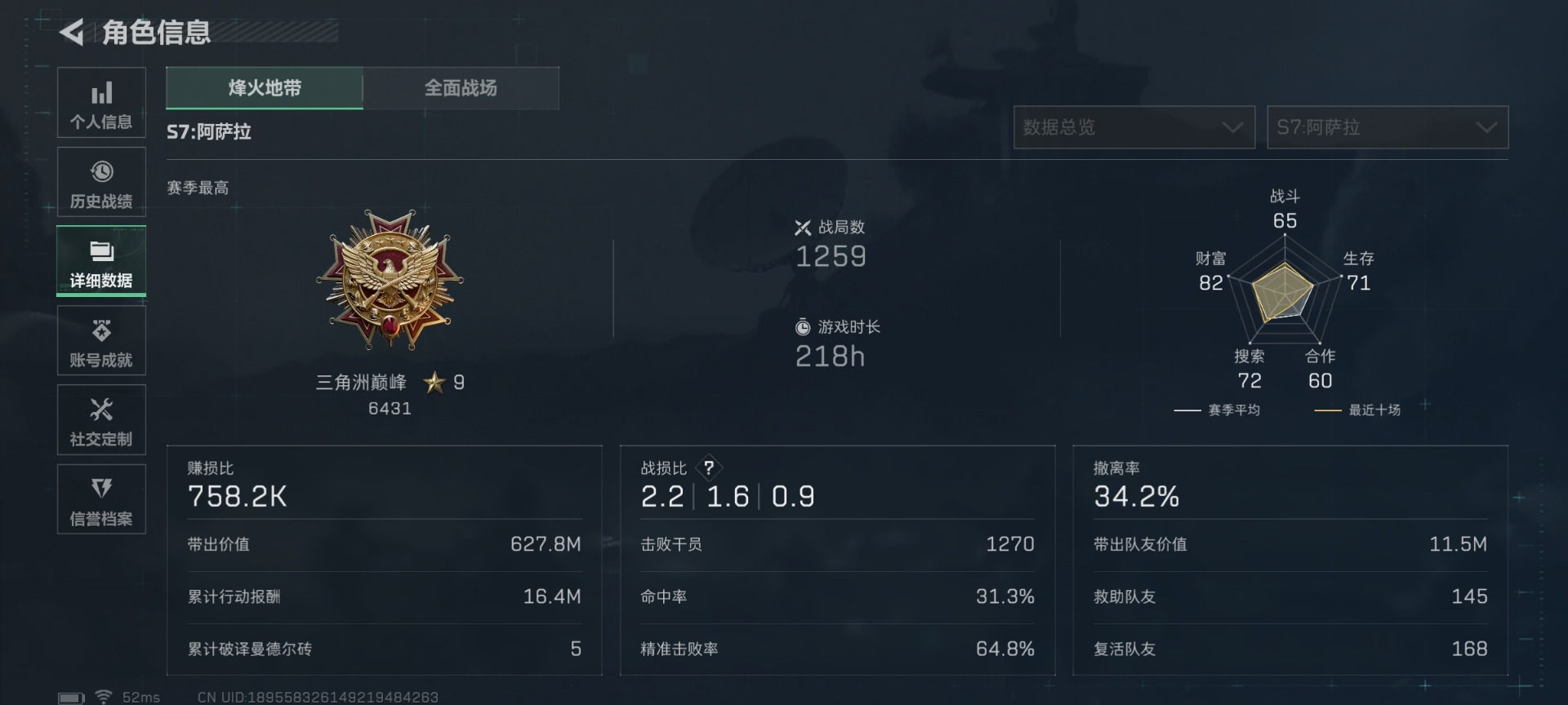 SJZQM441627三角洲行动账号详情图5