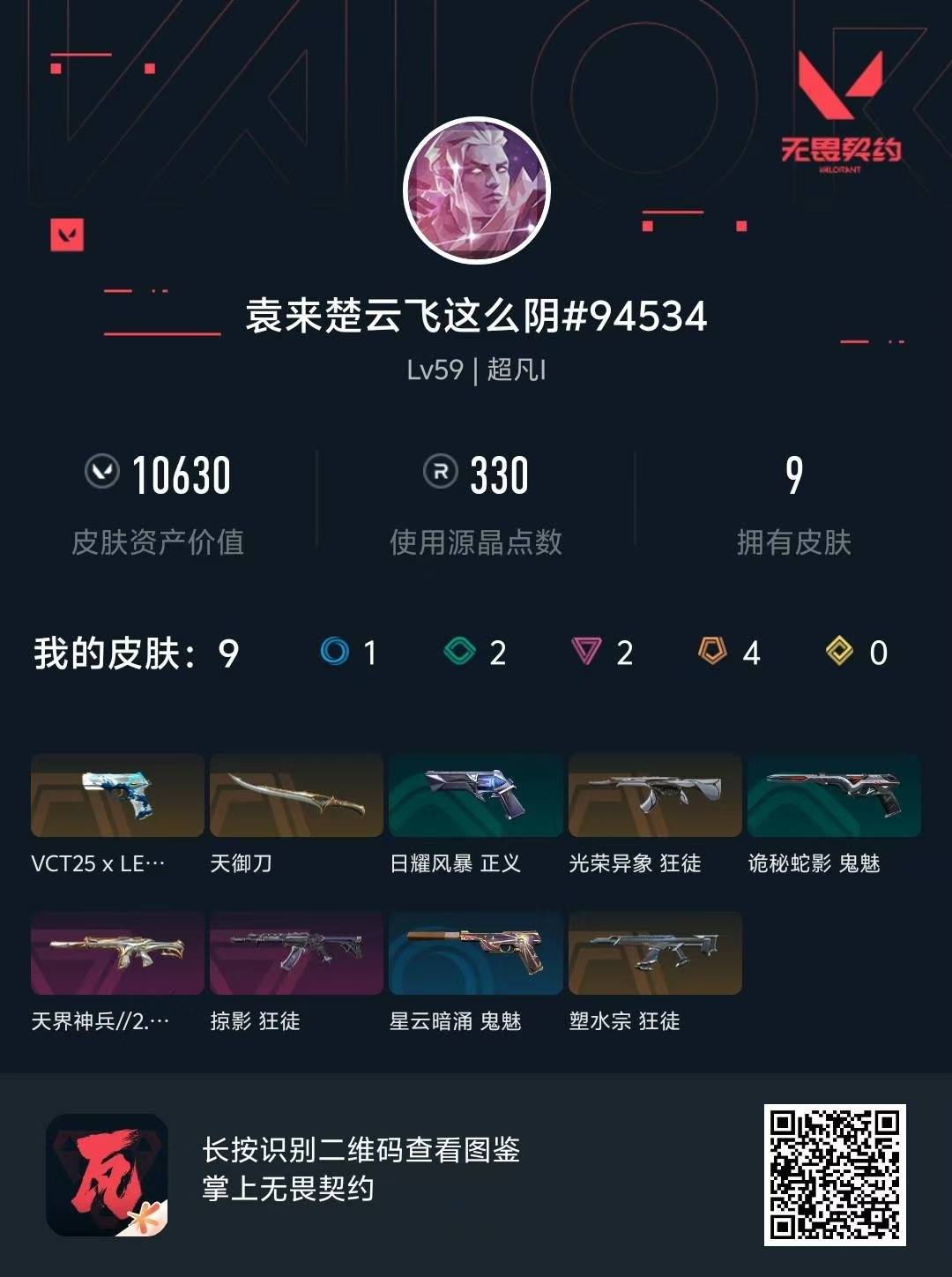 WWQLX433883无畏契约账号详情图3