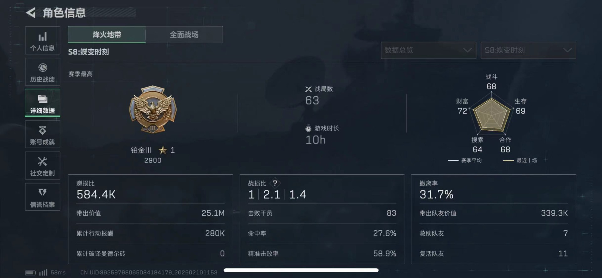 SJZCMW458131三角洲行动账号详情图4