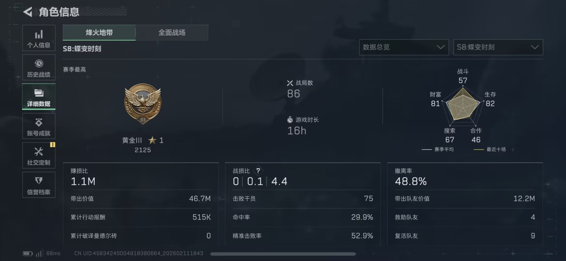 SJZCMW444793三角洲行动账号详情图4