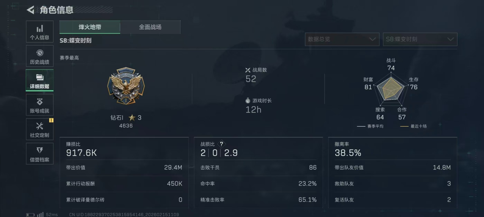 SJZQM458742三角洲行动账号详情图37