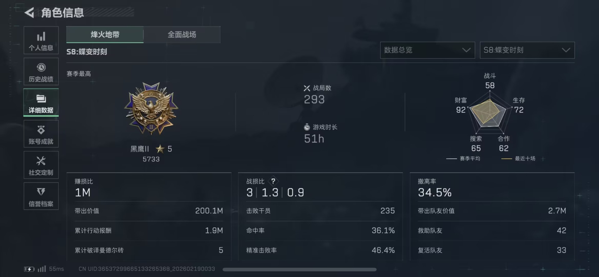 SJZQM459470三角洲行动账号详情图5