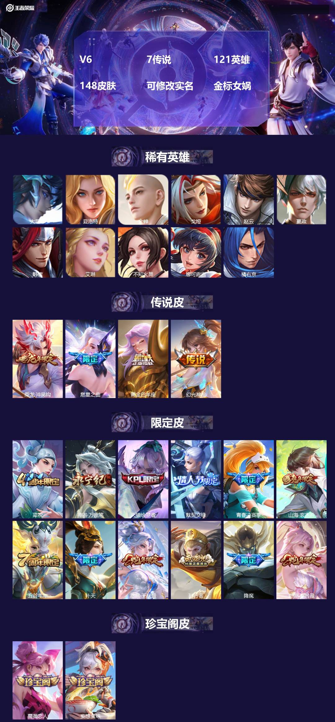 王者荣耀账号苹果QQ[17026922]V6 7传说 121英雄 148皮肤 可修改实名 金标女娲
【稀有英雄】大司命,