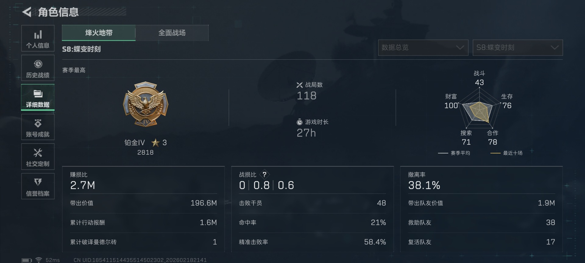 SJZCMW458873三角洲行动账号详情图4