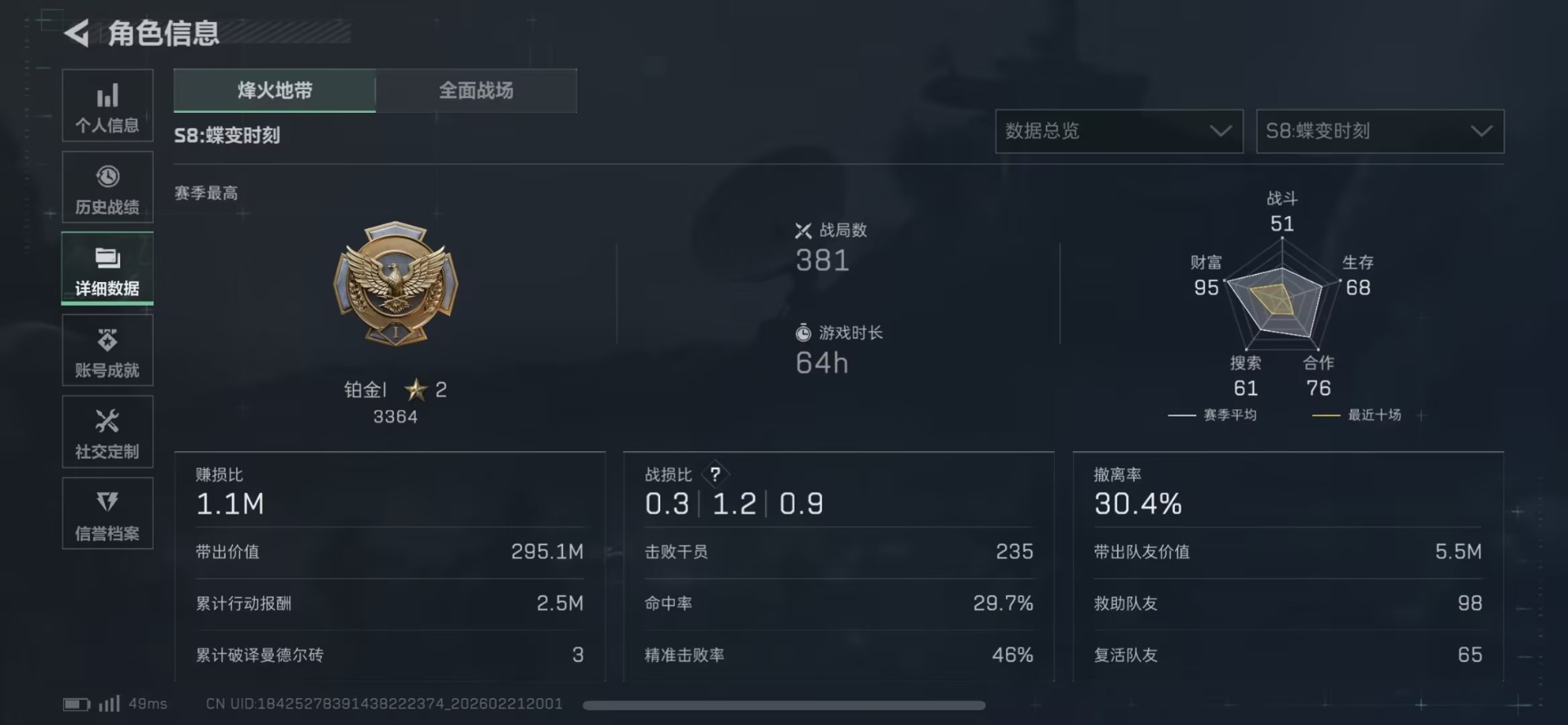 SJZQM458610三角洲行动账号详情图44